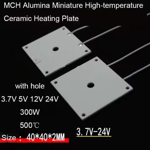 40*40*2MM Precision Instrument With Hole MCH 300W Alumina High Temperature Ceramic Heating Sheet Hig