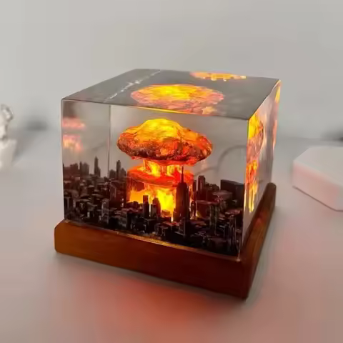Nuclear Explosion Bomb Mushroom Cloud Lamp Flameless Lamp For Courtyard Living Room Decor 3D Night L