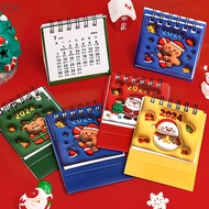 [XFDZ]  2024 Kawaii Christmas Desk Calendar Cartoon Mini Desktop Daily Agenda Planner Notepad Calendar Stationery Office Supplies  FD