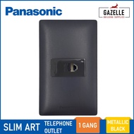 Panasonic Slim Art Telephone Outlet - 1 Gang (Snow White / Metallic Gray / Metallic Black)