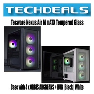 Tecware Nexus Air M mATX Tempered Glass Case with 4 x ORBIS ARGB FANS + HUB