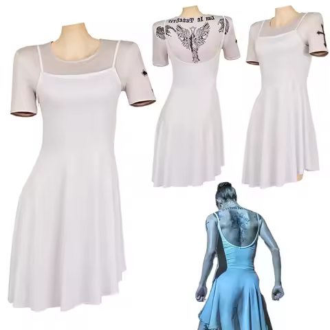 Fancy Dress Ballerina Rooney Cosplay For Women Tattooed Printed Tops Dress Movie From the World of J