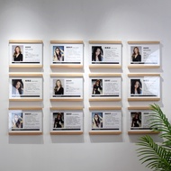 Teacher Introduction Photo Frame Solid Wood Acrylic a4 Suspension Display Frame Teacher Fund Wall Co
