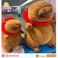 READY STOCK Plushie Softoy 55cm 90cm Capybara with Strawberry Hat Cute Huggable Birthday Present Gif