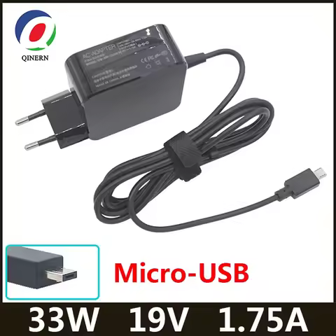 19V 1.75A 33W Micro-USB AC Laptop Adapter Power Charger For Asus Eeebook X205 X205T X205TA E202 E202