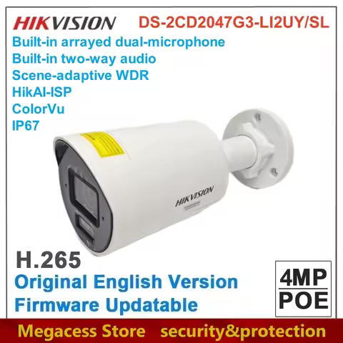 Original Hikvision DS-2CD2047G3-LI2UY/SL 4MP Smart Hybrid Light with ColorVu Fixed Mini Bullet Netwo