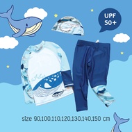 Uwae ชุดว่ายน้ำเด็ก ชุดว่ายน้ำเด็กชายกันรังสียูวี Mister Whale UV177