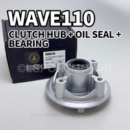 HONDA WAVE110 CLUTCH HUB + OIL SEAL + BEARING WAVE 110 W110 SPROCKET HUB SPOKET