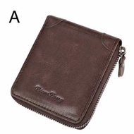 Men Boutique Bag Small Zipper Leather Bifold Wallet