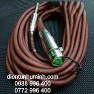 Dây micro - Cáp micro - Dây Jack canon cái 6ly 6m lõi đồng nâu