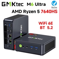 GMKtec M6 Ultra AMD Ryzen 5 7640HS Mini PC 2*DDR5 2*M.2 PCIe SSD WiFi6 BT5.2 2*2.5G Lan 2*Fan Deskto