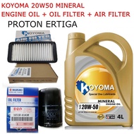 PROTON SUZUKI ERTIGA OIL FILTER + AIR FILTER + KOYOMA 20W50 MINERAL ENGINE OIL