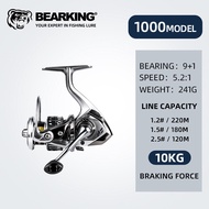 Bearking รอกตกปลาน้ำเค็มใหม่1000-6000 9 + แบริ่ง1BB สูงสุดลาก20กิโลกรัมกับ5.2:1สปินโลหะหมุนล้อรอกกัน