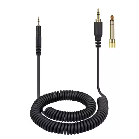 Audio Cable for ATH-M70X M50X M40X M60X Headphones Audio Cable Spring Cable Black