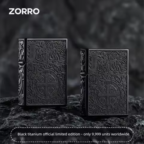 ZORRO High-end Black Titanium Constantine Kerosine Lighter, Thickened Armor, Personalized Gift for B