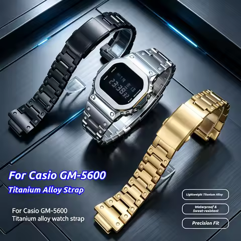 GM5600 Titanium Alloy Watch Strap For CASIO G-SHOCK GM-5600B GM-5600U Titanium Metal Bracelet Modifi