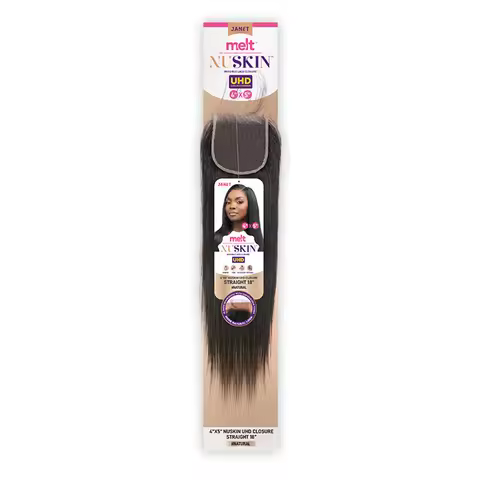Janet Collection Natural Virgin Remy Human Hair Melt Nuskin 4X5 HD Lace Closure Straight (10"-14")
