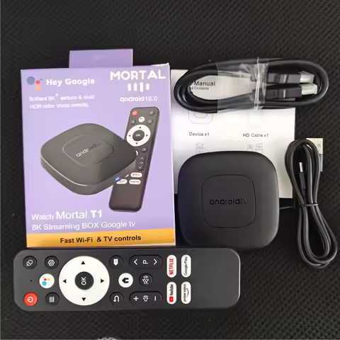Mortal T1 Android 13 Smart TV Box Streaming Media Player Bluetooth Google Assistant Allwinner H313 D