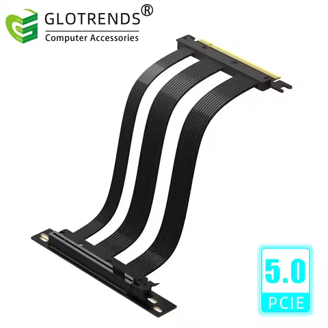 PCIE 5.0 Riser Cable, Compatible with PCIe 5.0/4.0 GPUs, RTX5090(Ti) RX9070(XT) GPU Ready, 90 Degree
