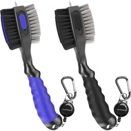 THIODOON 2-Piece Golf Club Brush and Groove Cleaner 2 Feet (about 61.6cm) Retractable Slide Carabine