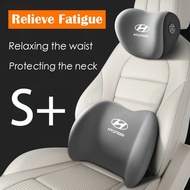 【Headrest &amp; Lumbar Pillow】 Hyundai Relieve Fatigue - Protect Neck &amp; Shoulders - Memory Foam Core - Ultimate Driving Companion for Hb20 Tucson I30 Avante Palisade Creta Accent