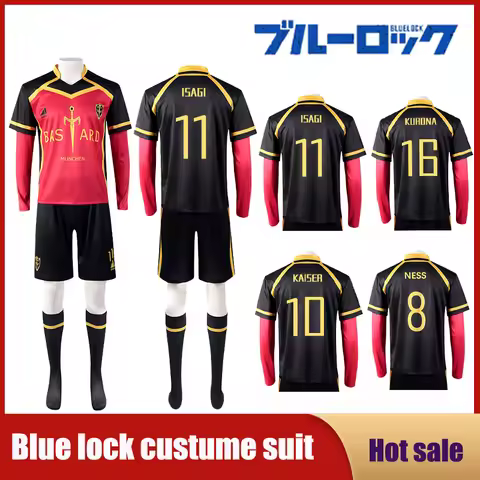 Anime Blue Lock Kaiser Cosplay Costume Ness Isagi Kurona Hiori Football Uniform Wig Bastard Munchen 