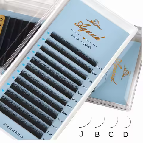 AGUUD Natural Soft Classic Individual Bottom Lash Extensions J B C CC Curl 0.03-0.10 5-20mm Mix Lowe
