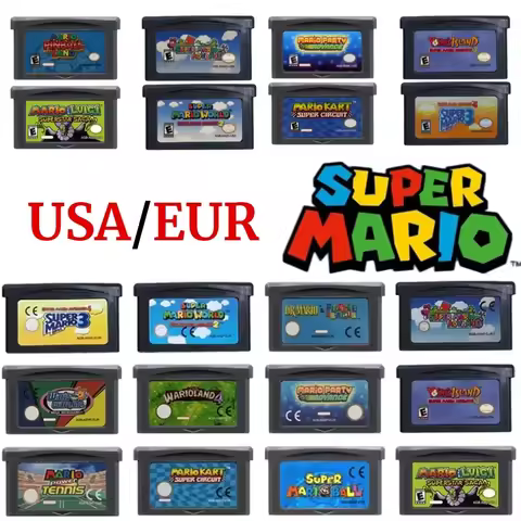 Mario GBA Games cards EUR USA Version GBA Game Cartridge 32 Bit Video Game Console Card Series Super