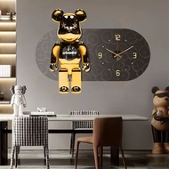 Xinjiawu Lifa Room Decoration Clock Electronic Clock Wall Clock Clock Wall Clock Mute Clock Electronic Clock Wall Clock Clock Nordic Style Clock Violent Bear