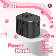 UKIKI Travel Adapter PD20W Portable Power Plug Converter Fast Charging USB-A + Type-C Port Model KTA
