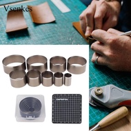 [Vsenkes] Precision Leather Circle Cutter Tool Set 9 Piece Round Punch Dies for Professional Leather