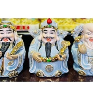 SET OF 3 Mr. PHUC LOC THO GREEN ENAMEL CERAMIC - SIZE 7IN, very beautiful DUONG KHOA SHOP