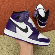 LJR BATCH AJ1 White Purple Special Edition LJR Produced Original Material Air Sneakers Running Shoes