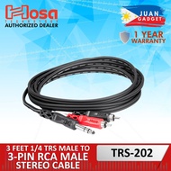 Hosa Technology TRS-202 Stereo 1/4" Male to 2 RCA Male Y-Cable (6.5')