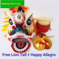 Lion Dance Props Whole Set Children Kindergarten Lion Dance Children Lion Dance with Drum Foshan Sou