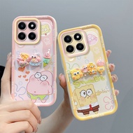 Silicone Soft Cover Cartoon 3D Three-Dimensional Patch Doll Hand Strap Phone Case Suitable for Honor