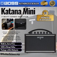 BOSS Katana-Mini 7 watt Combo Guitar Amplifier (Katana Mini) travel size portable size amplifier spe