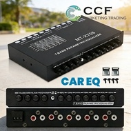 Car Audio 5-Band/7-Band Parametric Equalizer Preamp Tuner — With Subwoofer Output and Frequency Divi