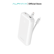 เเบตสำรอง ALPHA-X ALP10/ALP20-05PD Power Bank 10000/20000 mAh fast charge 20W มาพร้อมสายในตัว จอแสดง