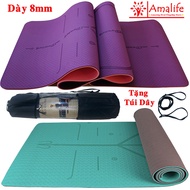 High-quality 8mm Super Thick Routing Yoga Mat Color Selection - TPE Super Grip 2 Layers Free Yoga Mat + Yoga Mat Lanyard