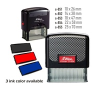 Shiny Self-Inking Rubber Stamp and Refill Ink Pad S851 S852 S853 S854 S855 Preink Chop Printer Pre I