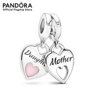 Pandora Mother & Daughter Hearts Silver Hanging Charm