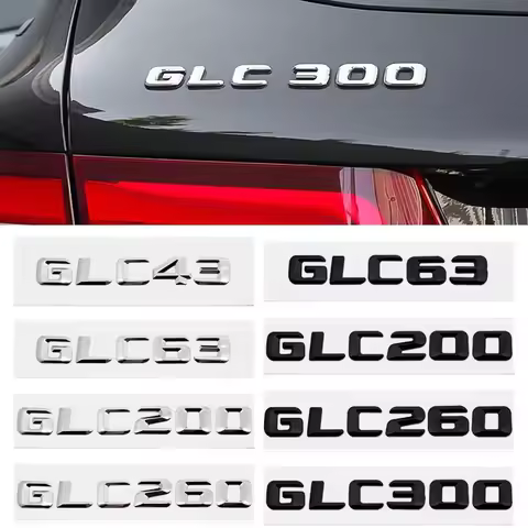 Alloy ABS Car Emblem Sticker Rear Trunk Letter Number Badge for Mercedes Benz GLC43 GLC63 GLC200 GLC