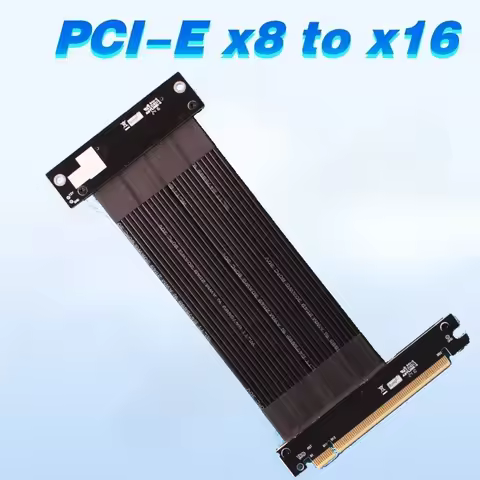 Silver-Plated PCI Express 4.0 x16 to x8 Riser Extender Adapter PCI-E Gen4 8x 16x Riser Cable 1U U.2 