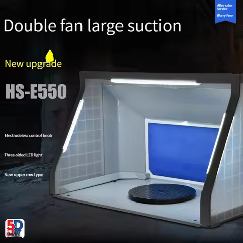 Portable Airbrush Spray Booth Set Foldable Paint Spray Extractor Exhaust Filter HS-E420 E550 For Mod