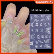 HIGHBUYING Nail Carving Mold Butterfly Silicone 3D Nail Stamping Plate Nail Stencils Tools DIY UV Ge