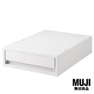 มูจิ กล่องลิ้นชักโพลีโพรพีลีน - MUJI PP Case with Drawer - White Grey (W26 x D37 x H9cm)