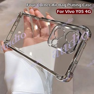 Vivo Y05 4G Four Corner Plating Anti Drop Transparent Phone Case For vivo Y05 Y05s VivoY05 VivoY05s 