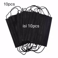Masker FULL Hitam isi 10Pcs 3PLY IMPORT Fashion KOREA KPOP K-POP IDOL BTS BT21 Earloop Disposable ma