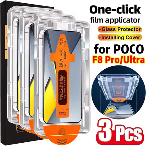 1-3Pcs Easy Install Screen Protector for Xiaomi POCO F8 Pro F8Ultra Anti-Shatter Tempered Glass Dust